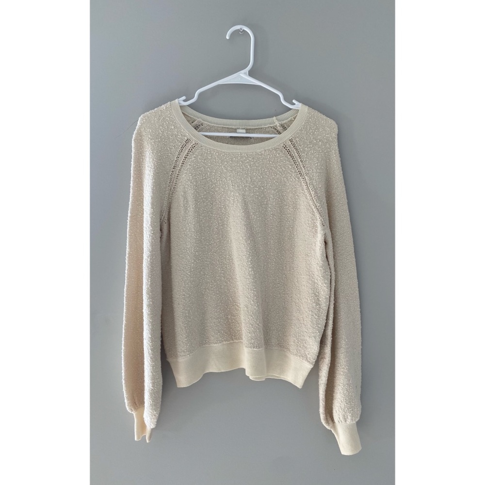 American Eagle Cream Boucle Crewneck XS